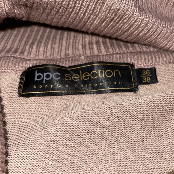 BPC collection light brown long sleeve open shoulder midi dress - Picture 8 of 10